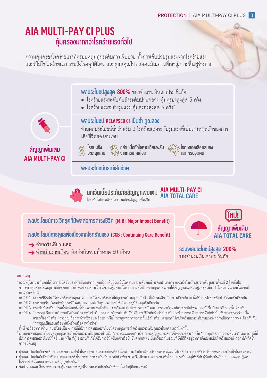 AIA Multi-Pay CI Plus โบรชัวร์ หน้า 3